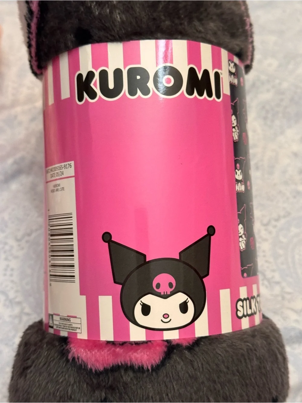 Sanrio Kuromi Plush Throw - Dark Gray & Hot Pink